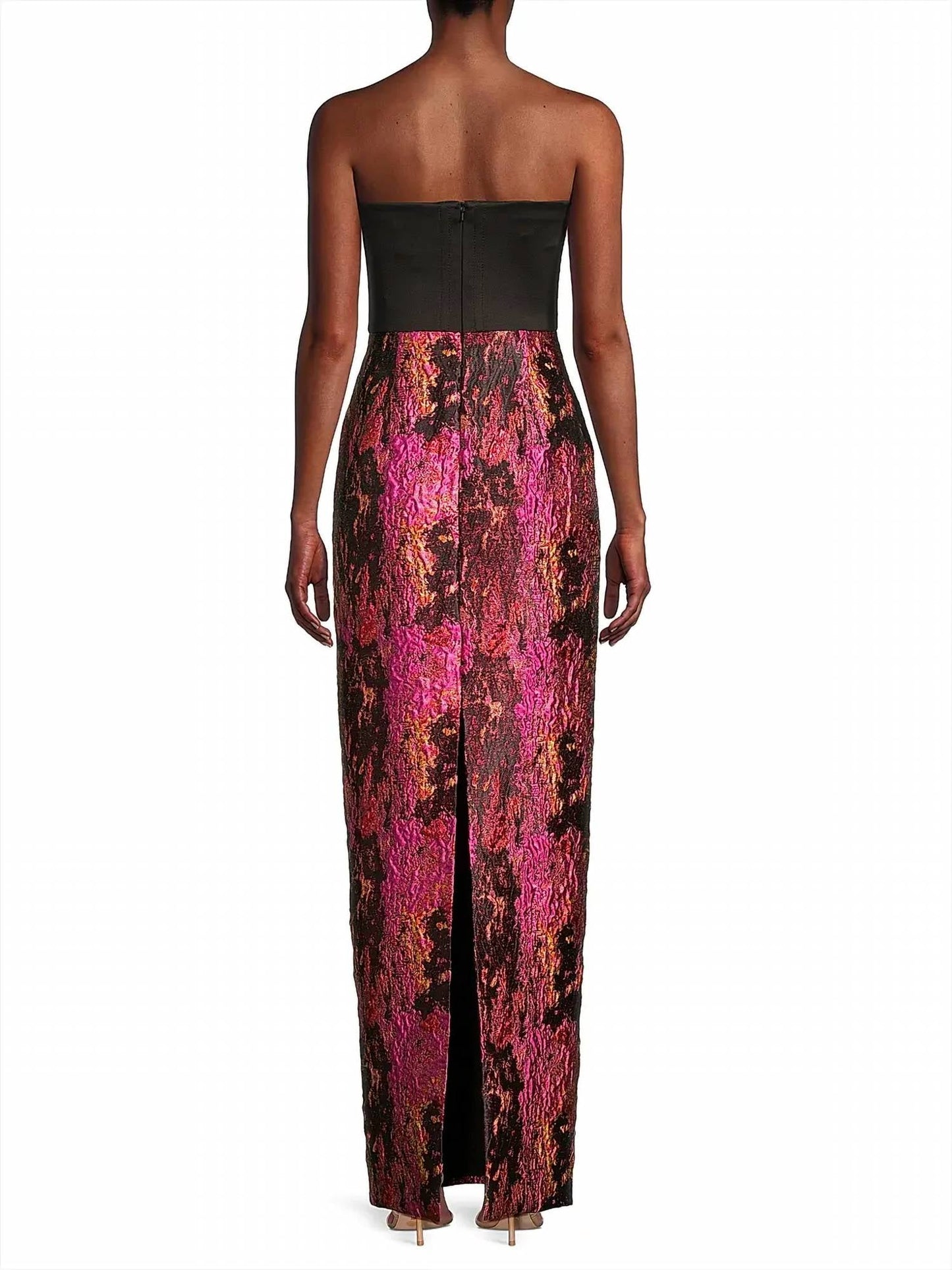 Black Halo - Lumina Jacquard Strapless Maxi Gown