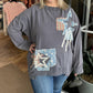 Blue Velvet - Star Patchwork Long Sleeve Top