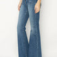 Risen - High Rise Patched Pocket Front Flare Jeans