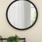 Circle Wall Mirror With Wooden Frame for Living Room