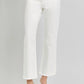 Risen - Tc Mid Rise Crop Straight Fray Hem Pants - White