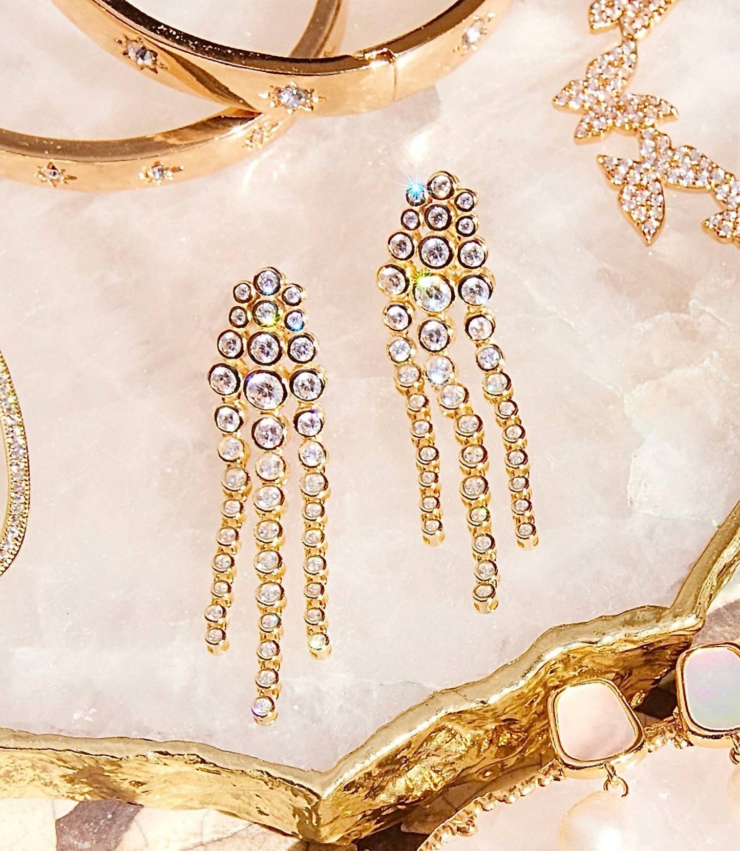Native Gem - Women's Dangling Gemstone Earrings