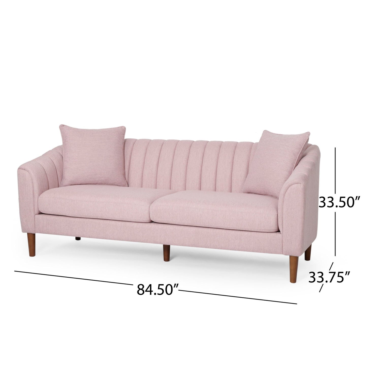 Contemporary 3 Seater Sofa With Plush Accents
