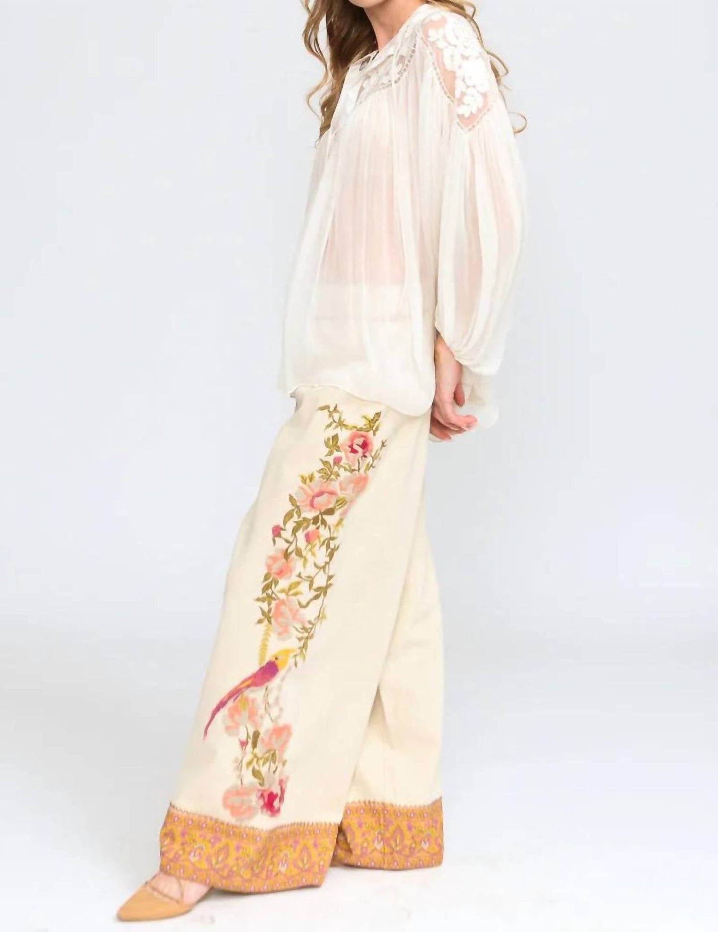Aratta - Embroidered Chiffon Blouse