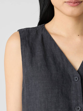Eileen Fisher - Washed Organic Linen Délavé Vest