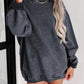 Lovesoft - Custom Solid Ribbed Knit Round Neck Pullover Sweatshirt