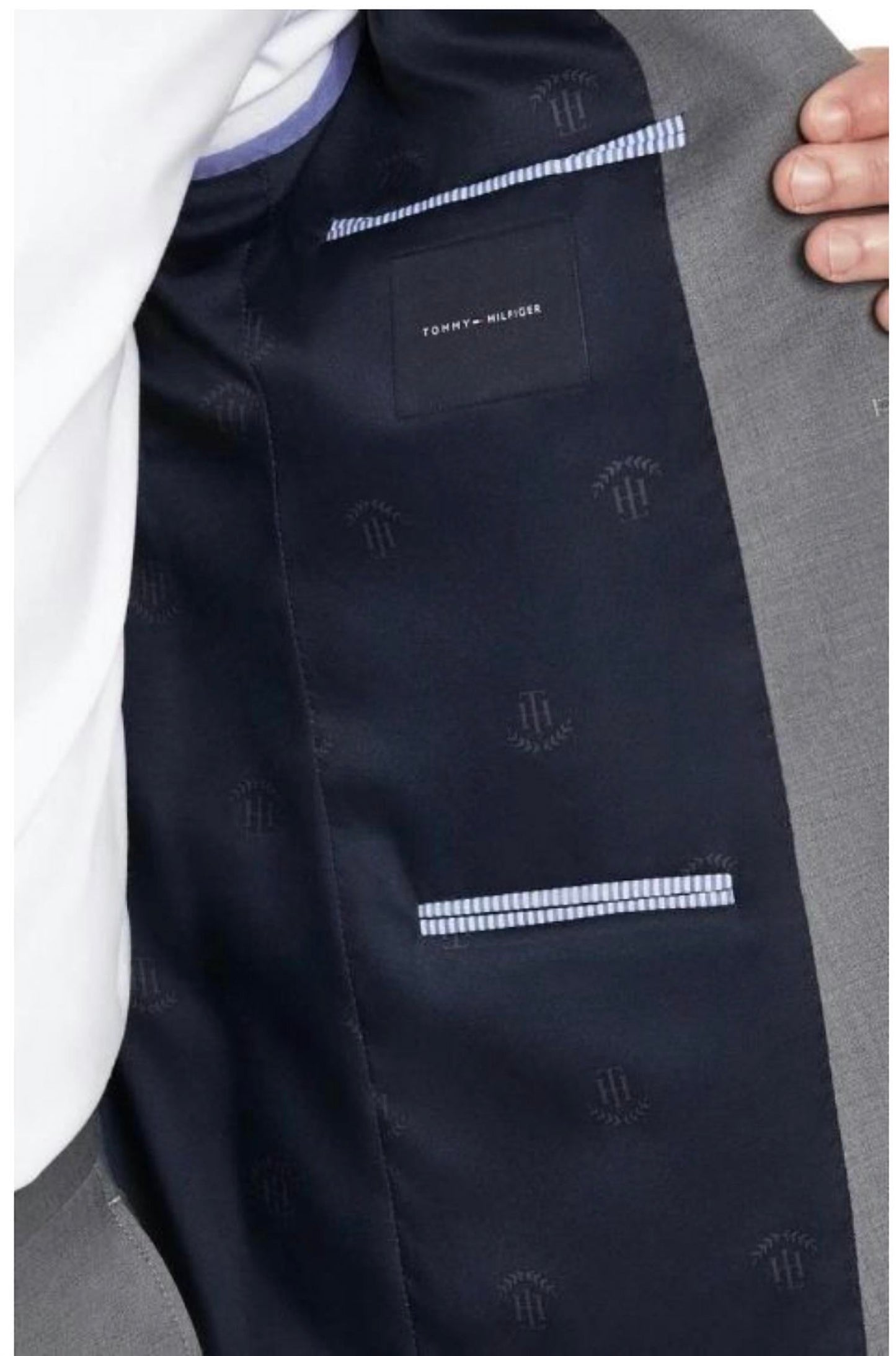 Tommy Hilfiger - Two Button Notch Lapel Wool Blend Suit Jacket