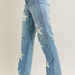 Judy Blue - High Waist Rigid Magic Star Shaped Destroy 90's Straight Leg Jeans