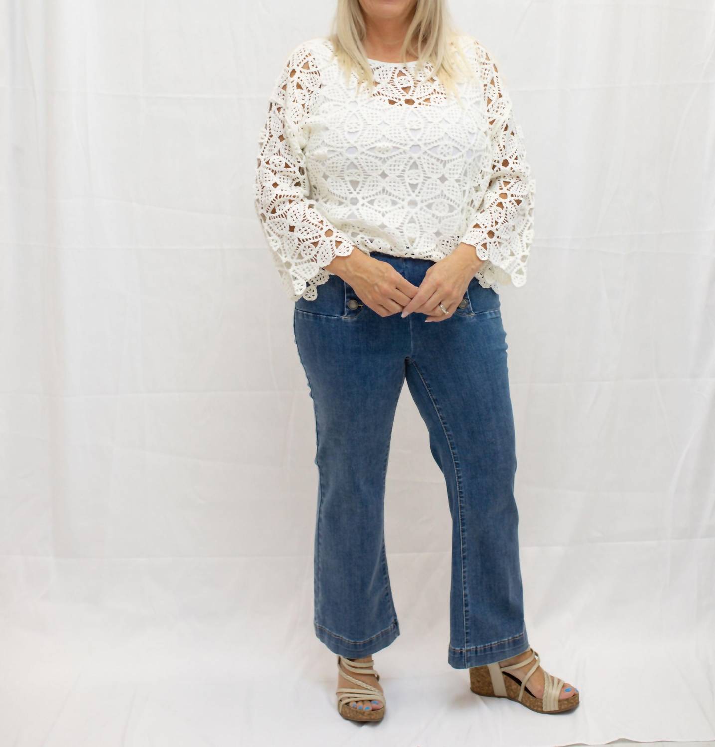 Charlie B - Women's Crochet Sweater Top