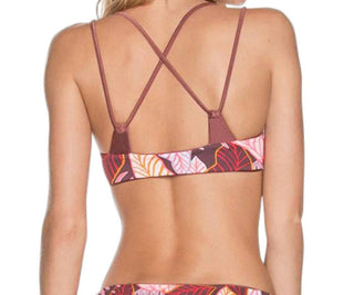 Maaji - Top de biquíni reversível brilhante com alças nas costas e sutiã Porto Bralette