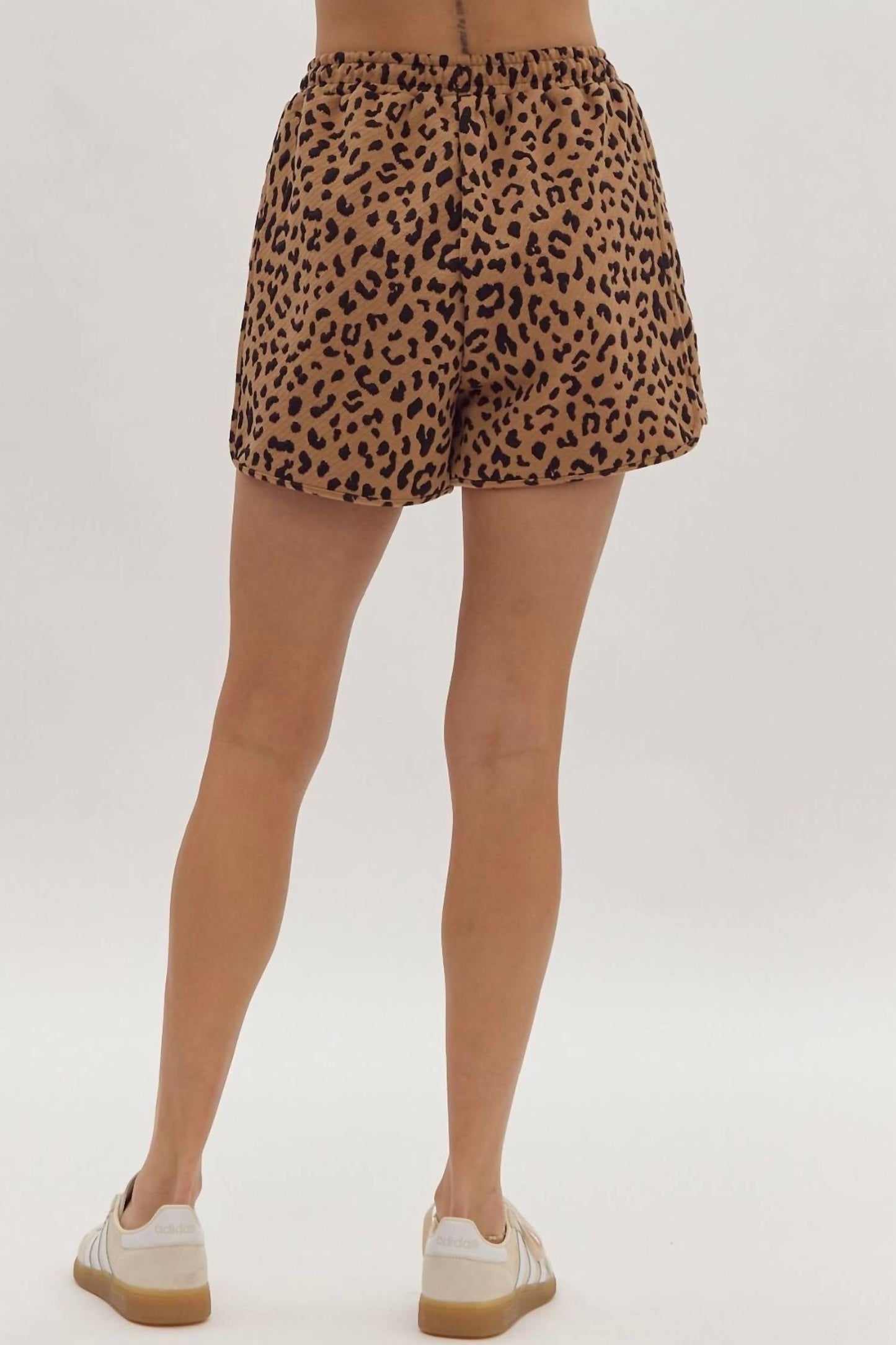 Entro - Animal Print Drawstring Shorts