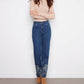 Charlie B - Straight-leg Stretch Jeans With Metallic Thread Embroidery