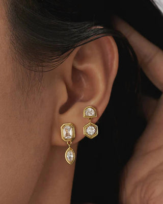 Luv Aj - Conjunto de brincos com aro em formato de estrela para mulheres