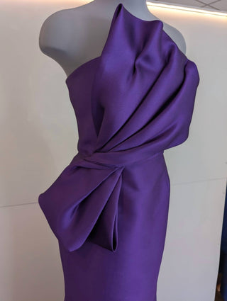 Frascara - Vestido de seda e lã sem alças para a mãe da noiva