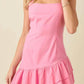 Baby Pink - Drop Pleated Mini Dress