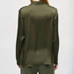Joseph Ribkoff - Pleated V-neck Long Sleeve Satin Top