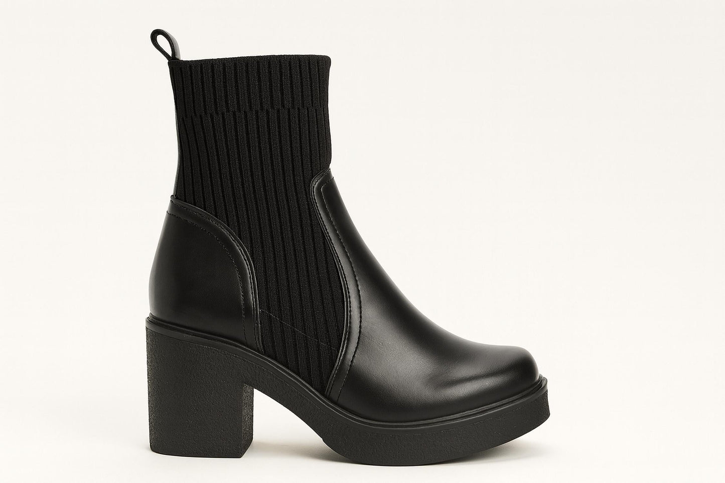 Everglades - Women's Leather & Knit Stretch Ankle Platform Boots