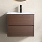 Wall-Mounted Bathroom Vanity, Soft-Close Drawer, Premium Slides - Black Brown