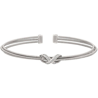Bella Cavo - Pulseira de três fios de ródio com diamante infinito simulado de ródio