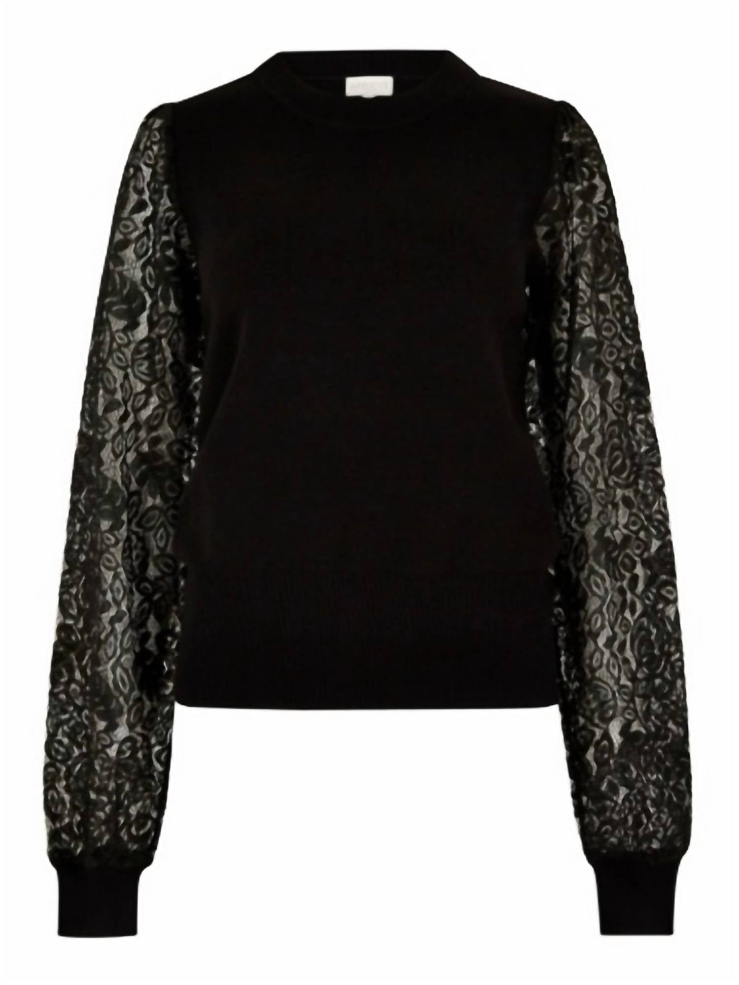 Apricot - Lace Arm Crew Neck Jumper