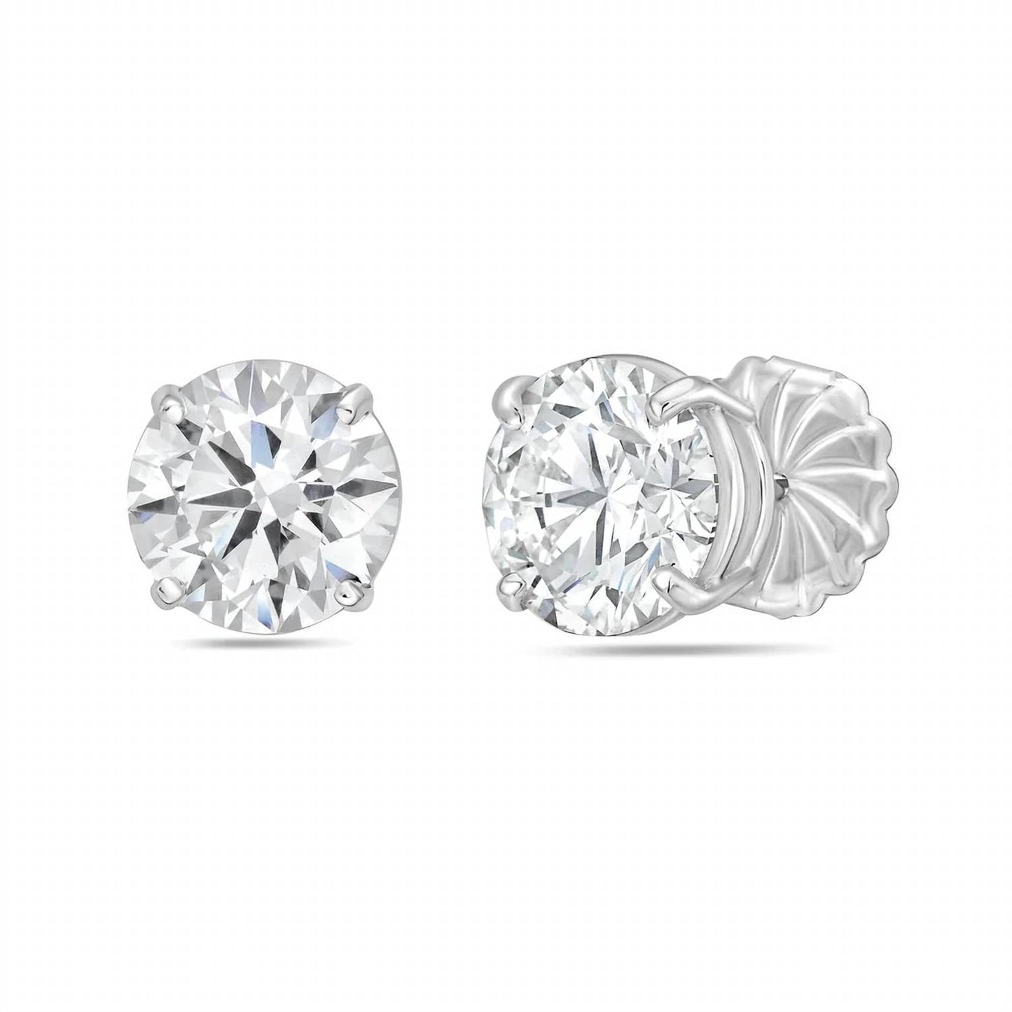 Diana M Jewels - 2.50 Cts Round Lab Diamond Stud Earring