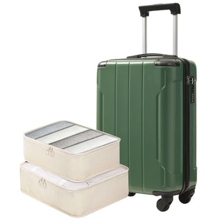 20" ABS Carry-On with 2 Packing Cubes — Blackish Green