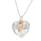 10K Yellow Gold Over Silver Heart Pendant Necklace