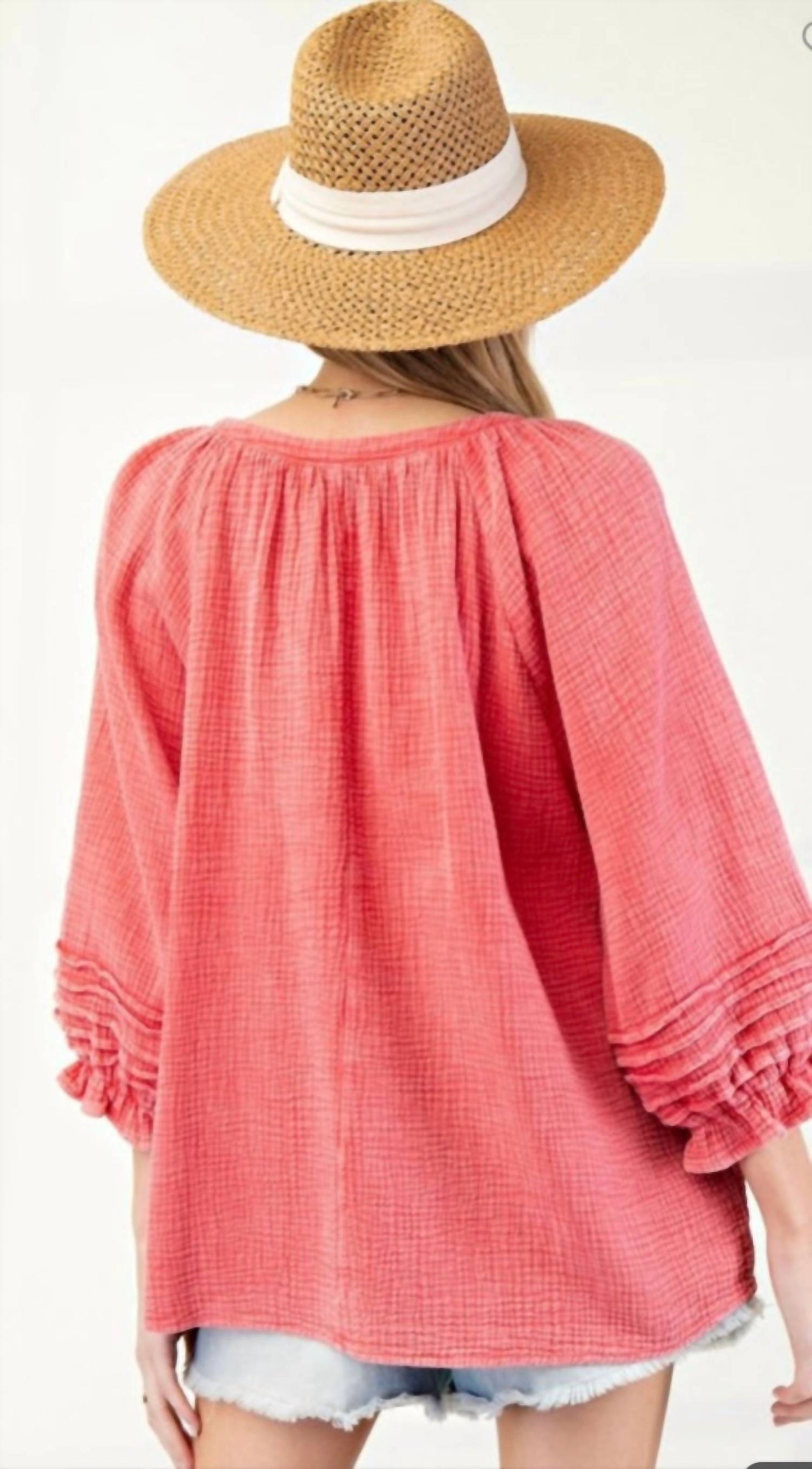 Easel - Mineral Washed Cotton Gauze Top