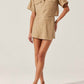 Astr - Deborah Linen Blend Safari Top