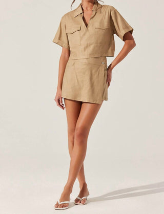 Astr - Top Deborah Linen Blend Safari