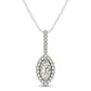 Marquis Shape Diamond Halo Pendant in 14k White Gold (2/3 cttw)