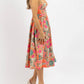 Olivaceous - Blossom Print Midi Dress