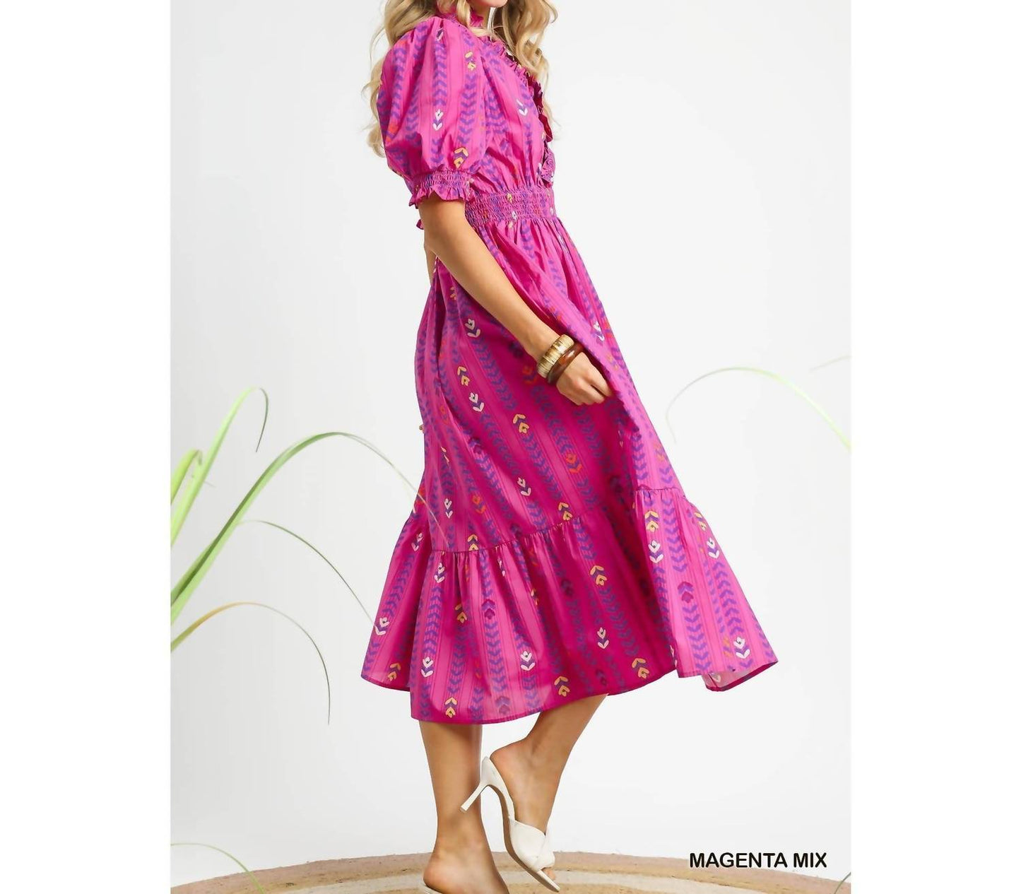 Style Usa - Ruffle Smocked Midi Dress