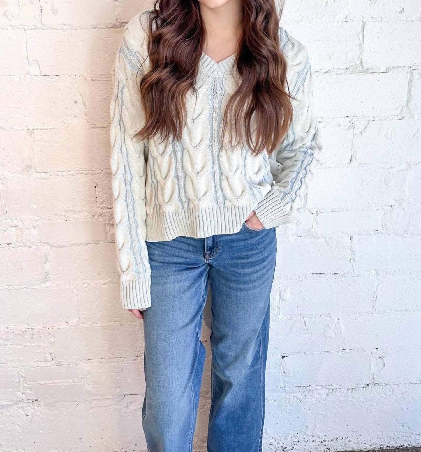 Free People - Cable V Neck