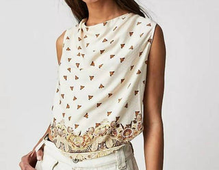 Free People - Blusa com decote careca estampada Silas