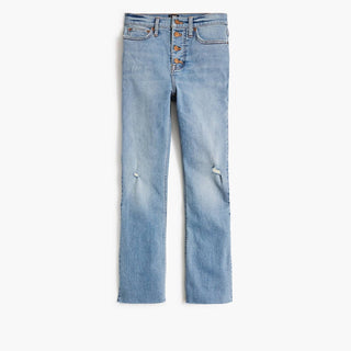 J.Crew - Calça jeans flare cropped de cintura alta com elasticidade para o dia todo