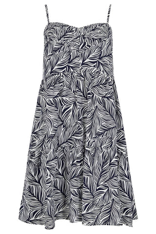 Apricot - Geo Leaf Pintuck Mini Dress