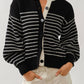 Aaron & Amber - Stripe Balloon Sleeve Cardigan