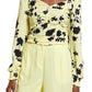 Ruched Crop Top - Yellow Floral