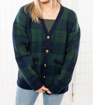 2.7 August Apparel - Cardigan xadrez com botões Winter Days