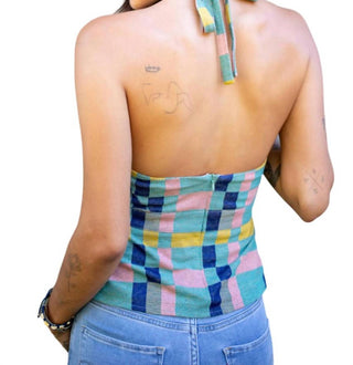 Eva Franco - Top Halter Xadrez Mod