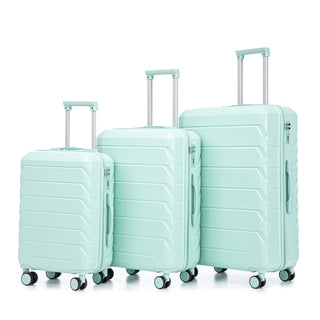 3-Piece Luggage Set – 20" / 24" / 28" ABS Spinner Suitcase with 360° Wheels & Combination Lock Mint Green