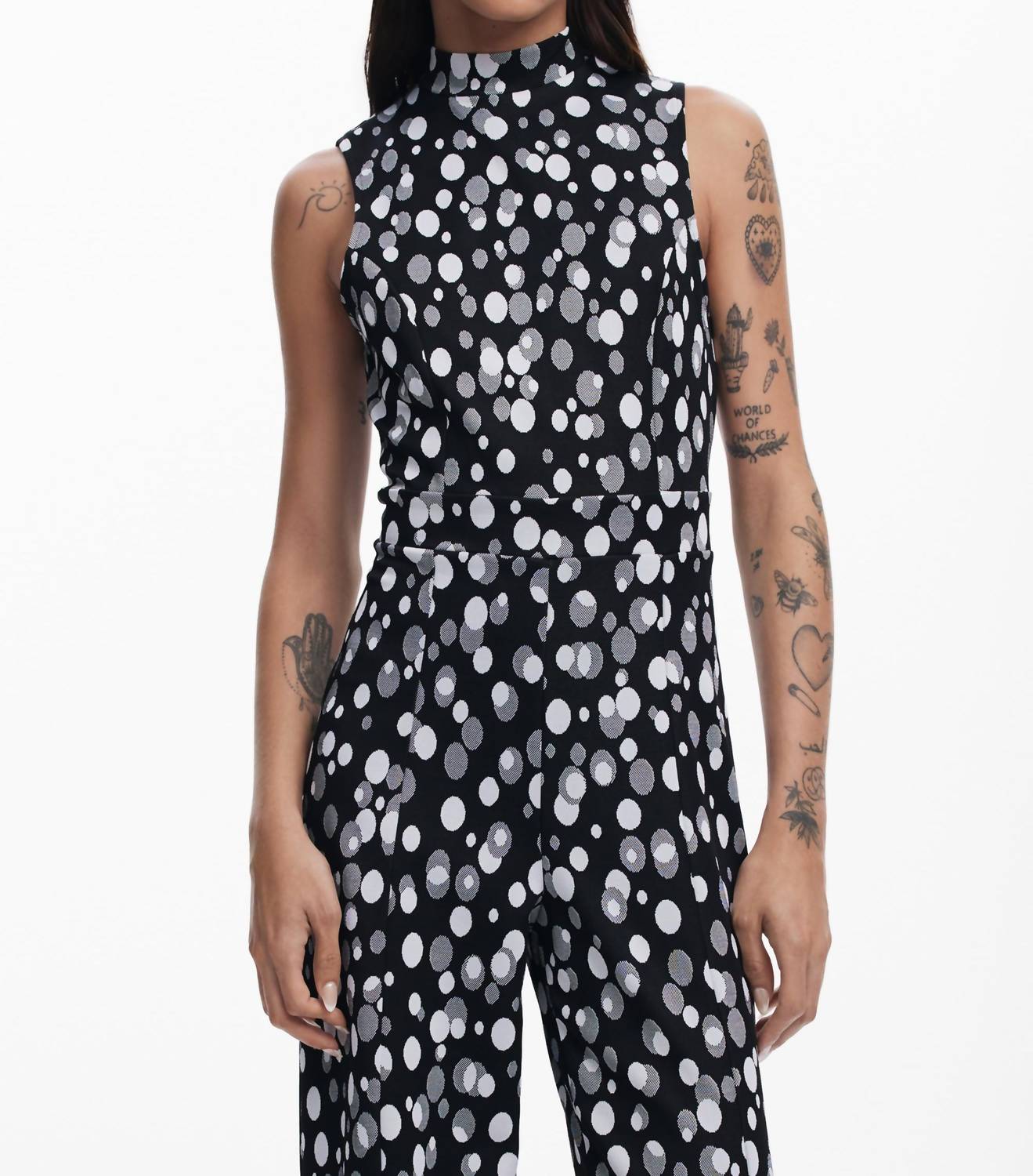 Desigual - Dotty Mock Neck Jumpsuit
