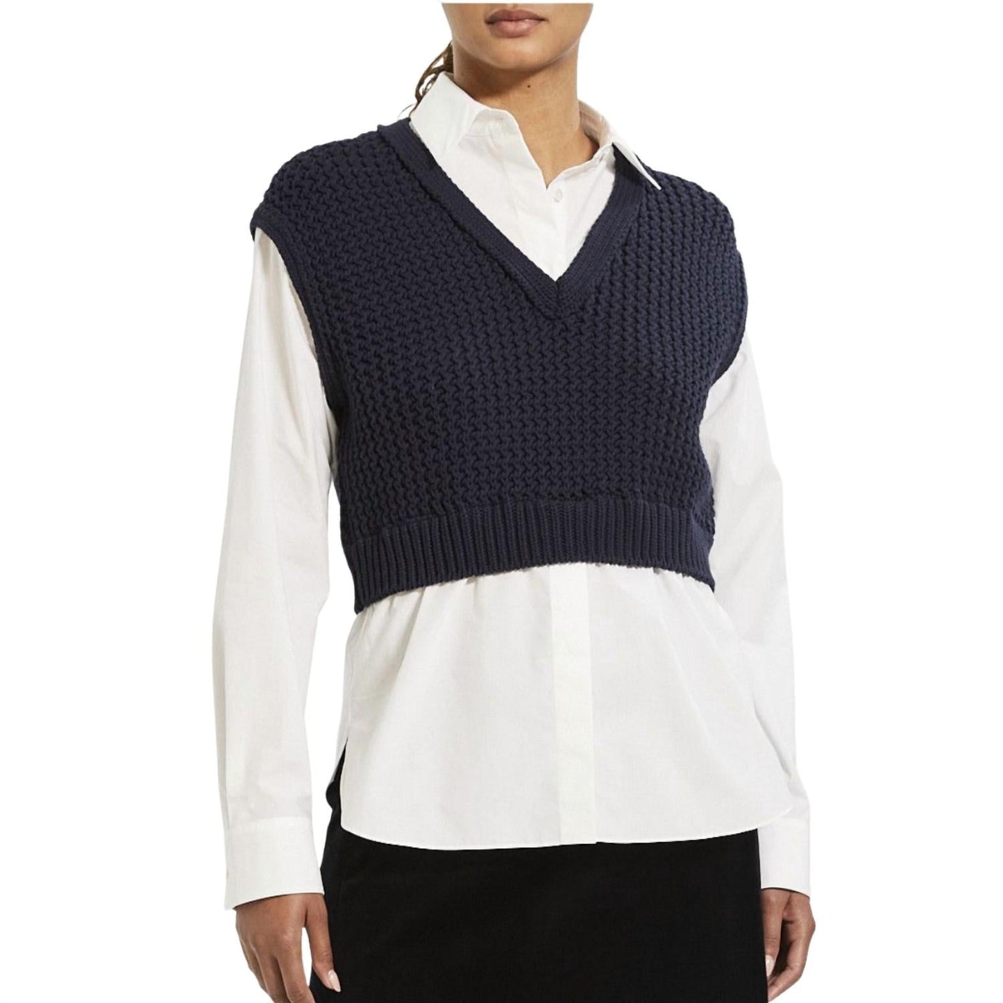 Theory - Woven Rope Vest Combo with Poplin Shirt
