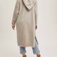 Bluivy - Longline Hoodie Drape Open Front Cardigan