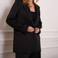 Attentif - Satin Blazer With Shoulder Pads