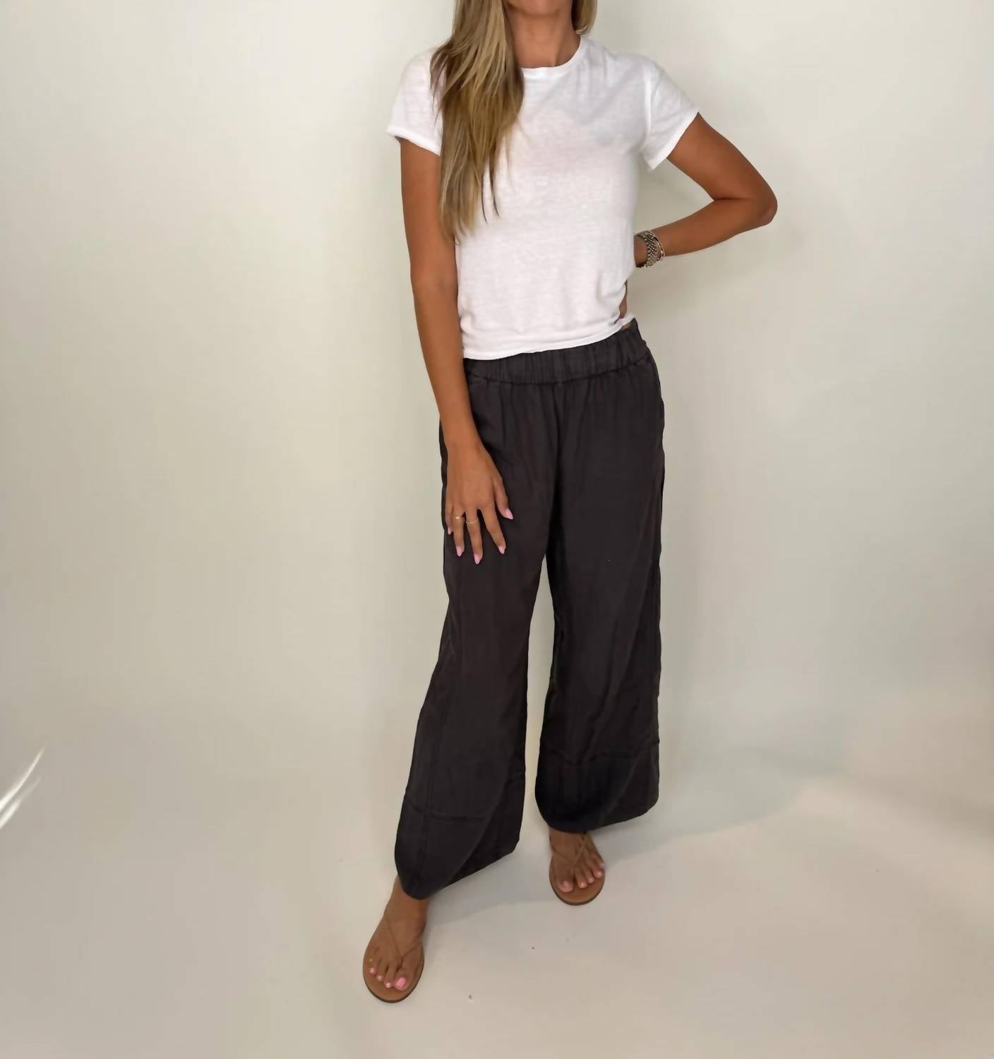 Free People - Day's End Linen Pull-on Pants