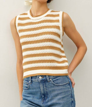 Be Cool - Stripped Sweater Tank Top