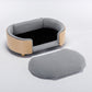 Scandinavian Style Elevated Dog Bed Pet Sofa Velvet Cushion Mid Size Light Grey