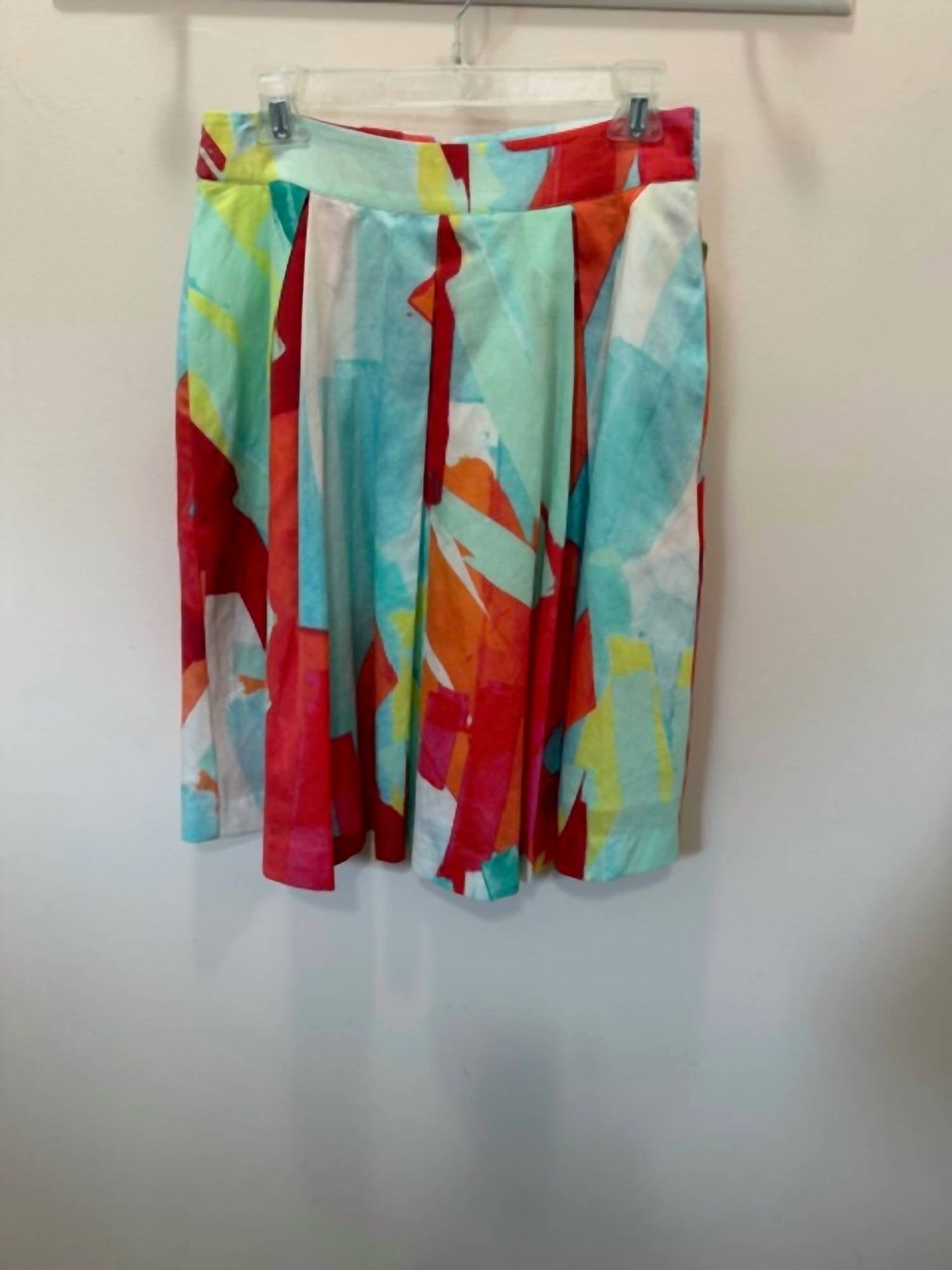 6 By Six - Women's Brushstroke Inverted Pleat Cotton Skirt
